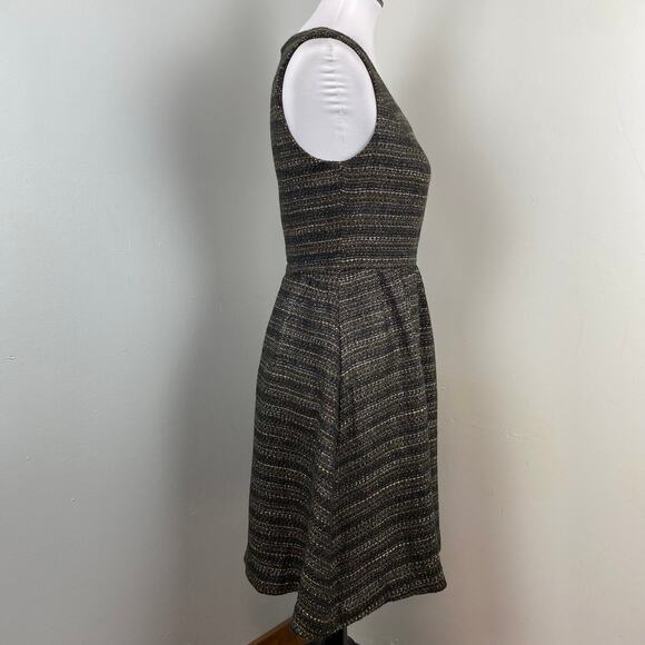 Anthropologie Moulinette Soeurs Metallic Tweed Glissade Fit & Flare Dress 4 - Picture 4 of 10